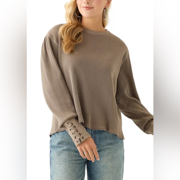 We The Free Tops - Free People Lapis Cuff Thermal Top Size Large